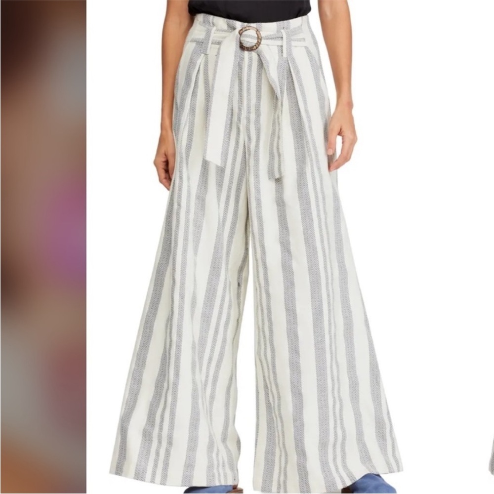 NWOT Free people belted wide leg pants trousers size 12